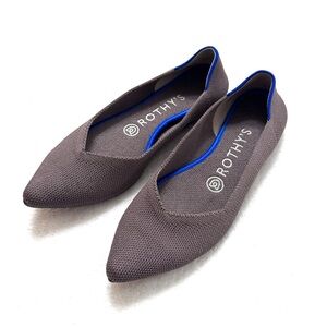 Rothy's Gray Flats with Blue Trim